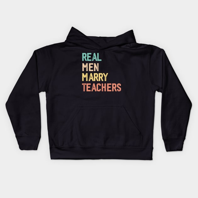 Vintage Husband Married teachers Husband Engagement teachers Kids Hoodie by Printopedy